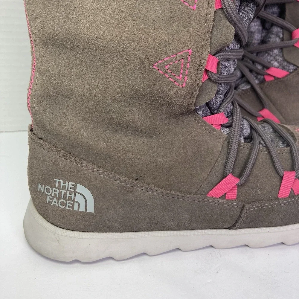 The North‎ Face Women's Size 6 Shoes Thermoball Apres Mid Calf  Boots Brown Gray